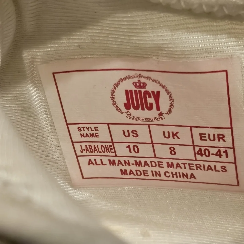 Juicy By Juicy Couture J-Abalone White Rhinestone Sneakers Wmns 10